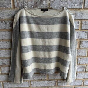 LAFAYETTE 148 Long Sleeve Striped 100% Wool Sweater Women's Size S.